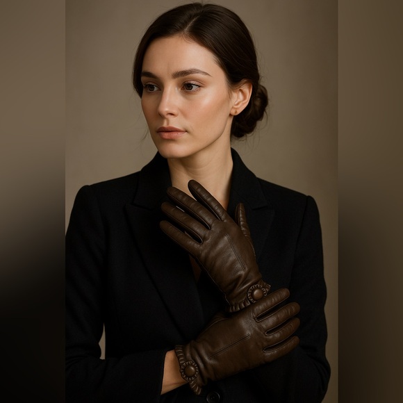 Accessories - Vintage Brown Leather Gloves